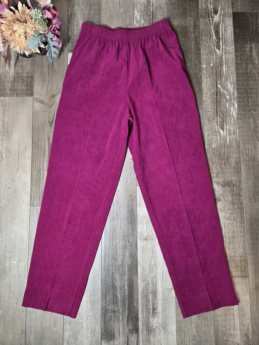 Allison Daley Women's Bright Magenta Elastic Waist Vintage-Style Pants Size 10
